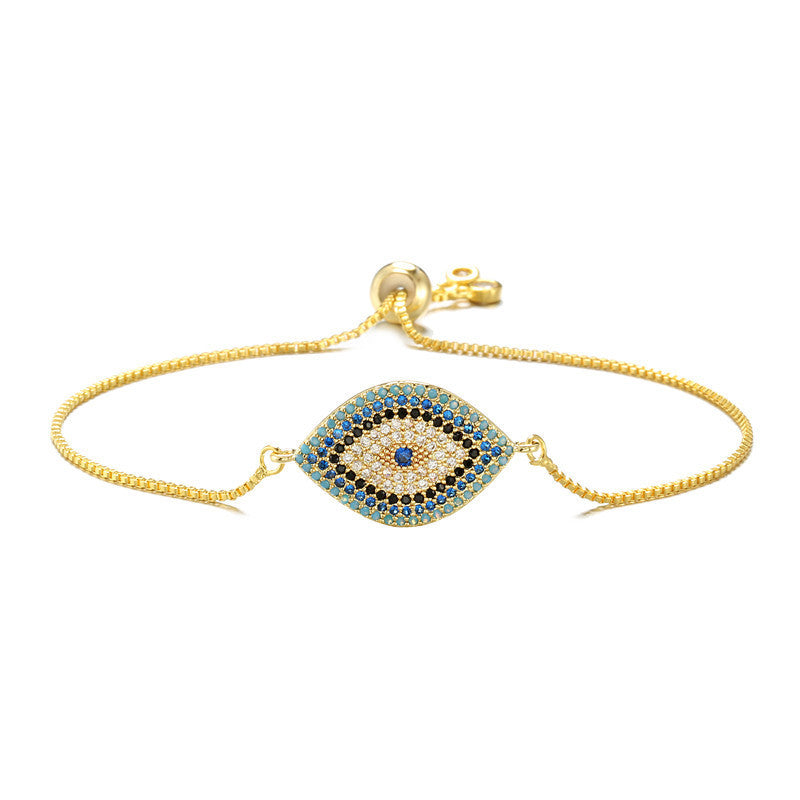 Trendy Turkish Gold Plated Evil Eye Bracelet