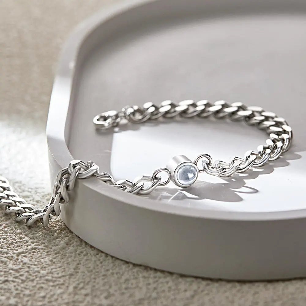 Personalized Photo Projection Bracelet for Men