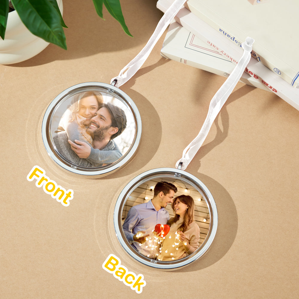 Personalized Photo Rotation Ornament Car Rearview Mirror Pendant Gift