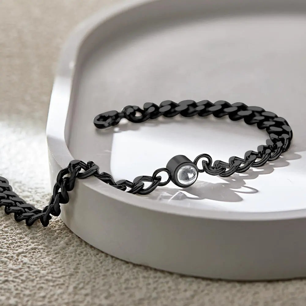 Personalized Photo Projection Bracelet Vintage Bracelet Jewelry Anniversary Gift For Men