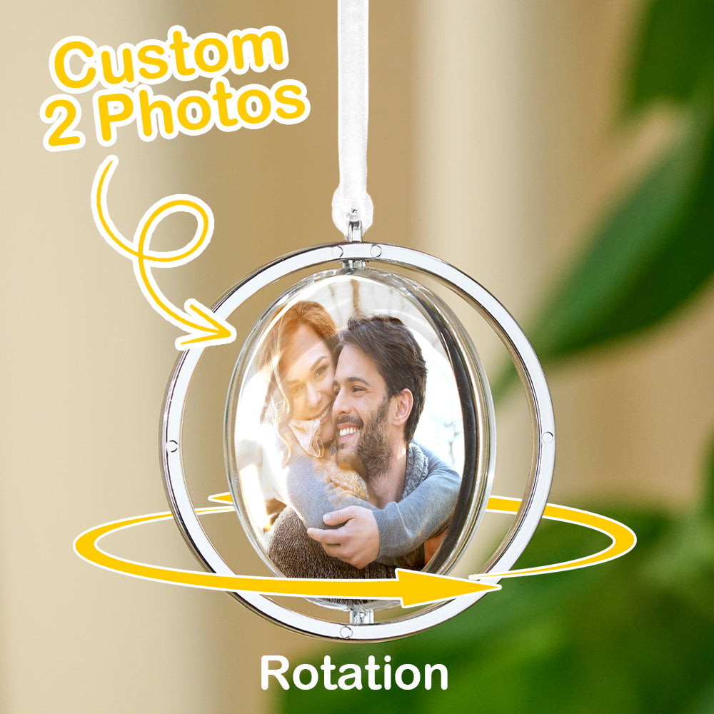 Personalized Photo Rotation Ornament Car Rearview Mirror Pendant Gift