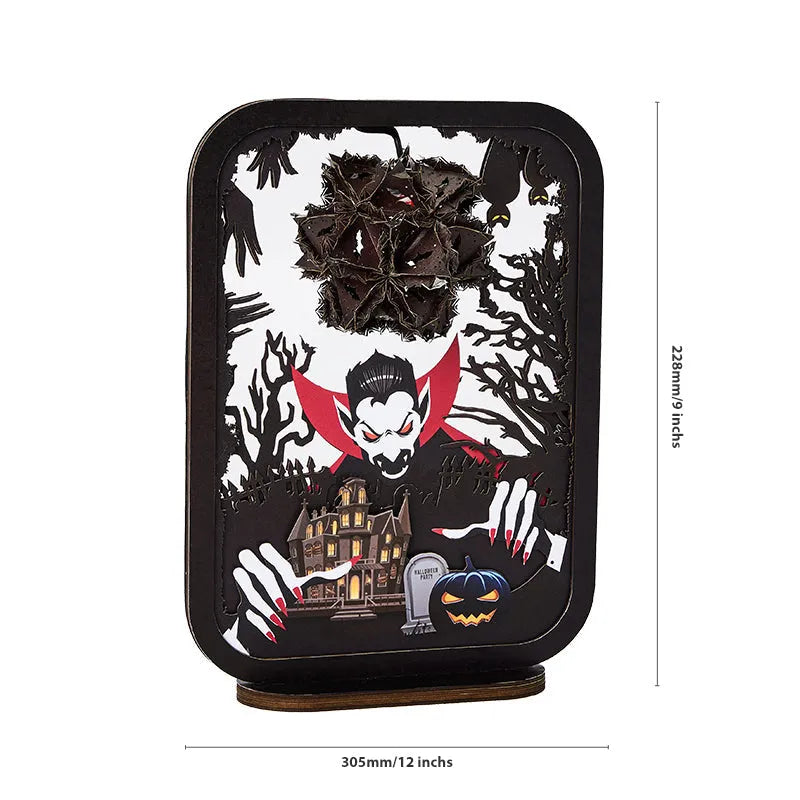 3D Paper Sculpture Night Light Fall Truck Halloween Gifts for Kids and Adults Great Decor Light in Bedroom Living Room