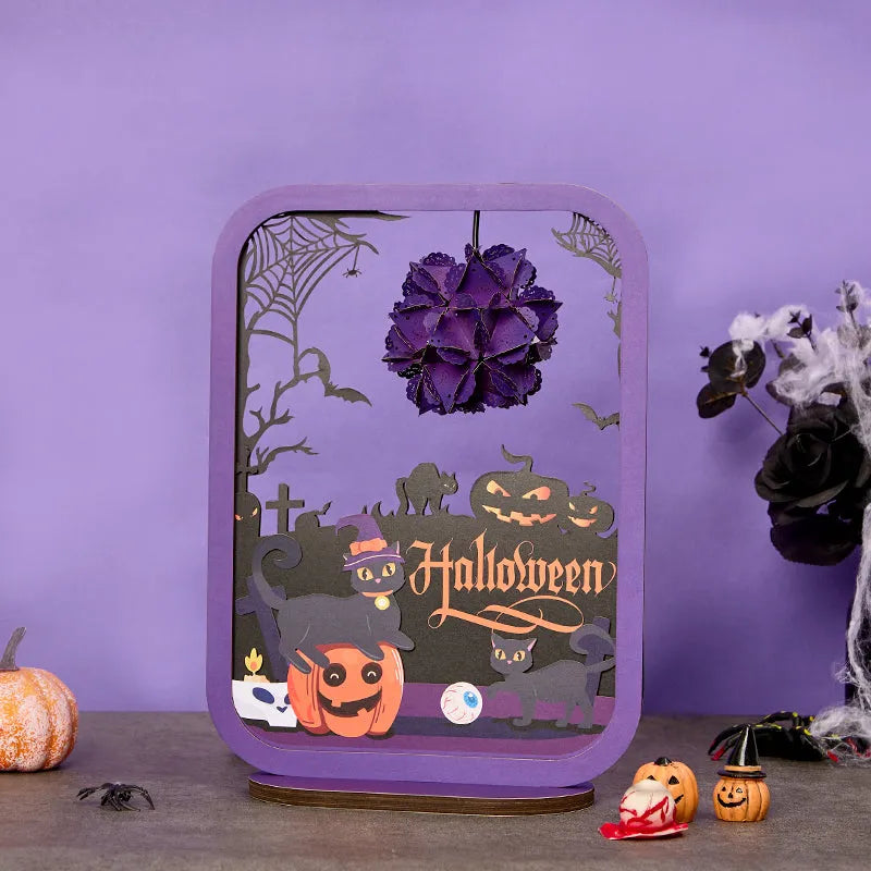 3D Paper Sculpture Night Light Fall Truck Halloween Gifts for Kids and Adults Great Decor Light in Bedroom Living Room