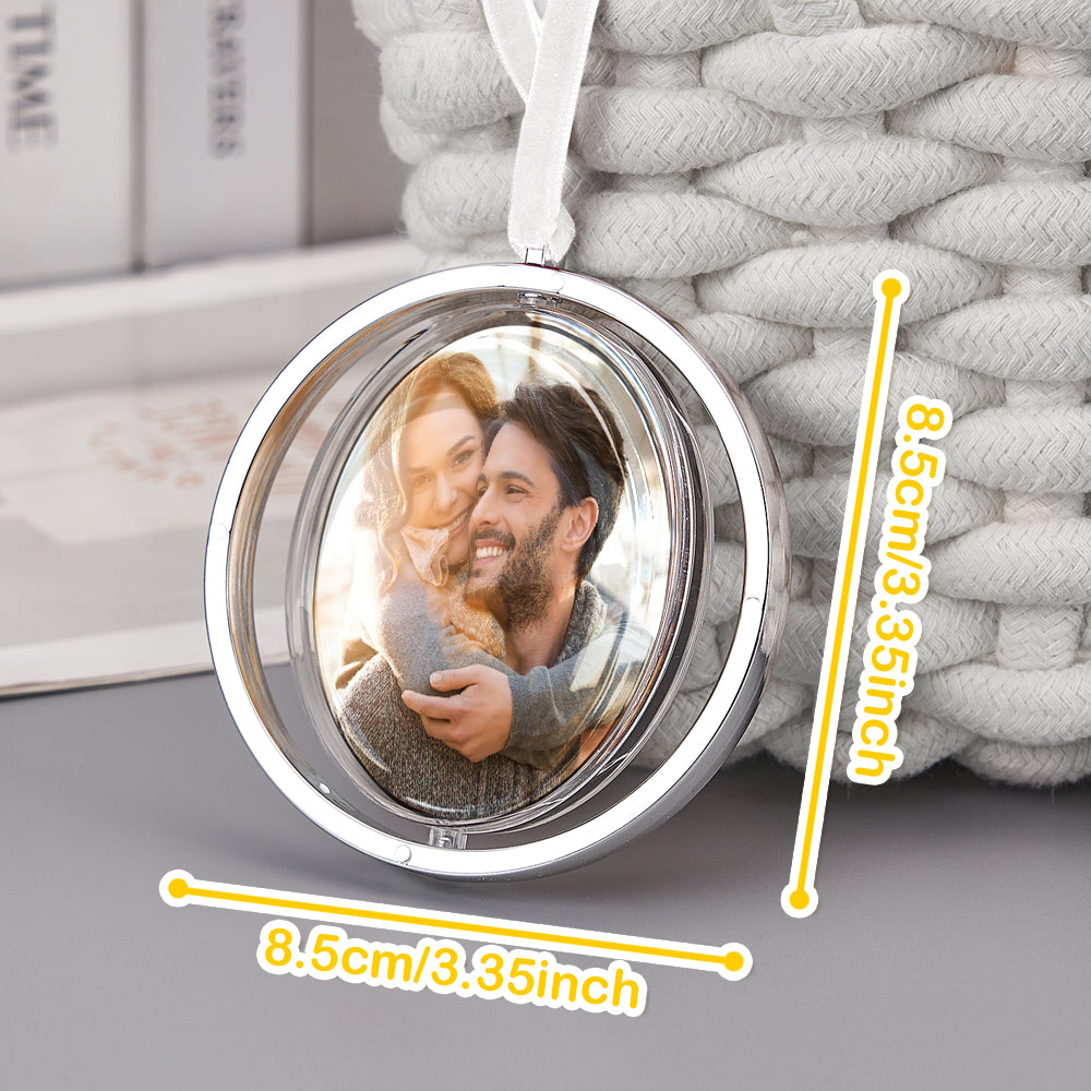 Personalized Photo Rotation Ornament Car Rearview Mirror Pendant Gift