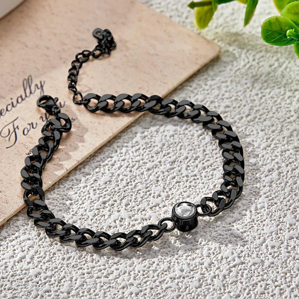 Personalized Photo Projection Bracelet Vintage Bracelet Jewelry Anniversary Gift For Men