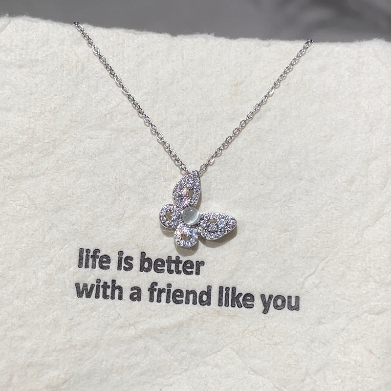 Exquisite Opal Butterfly Necklace For Women