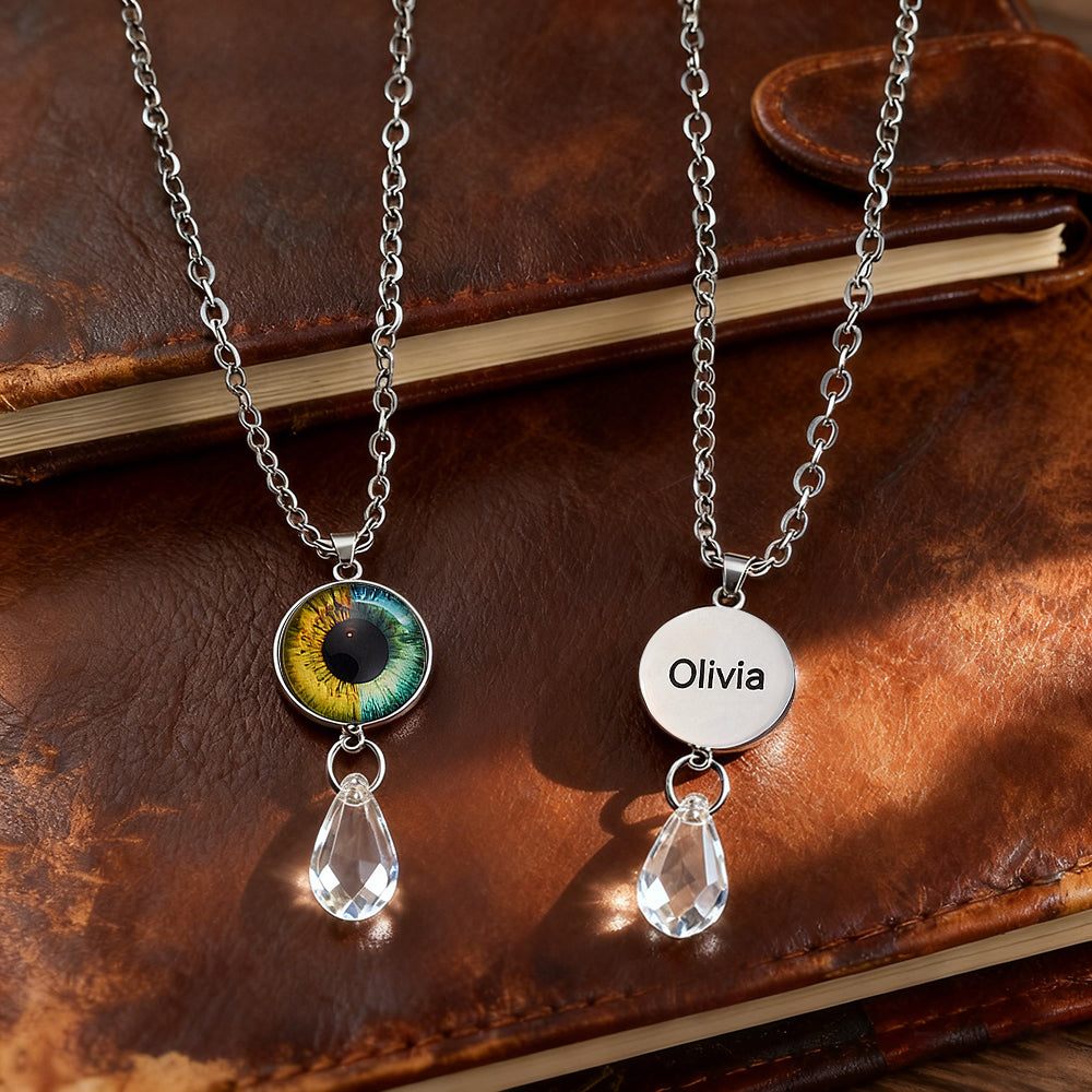 Custom Two-Eye Couple Pendant Intertwined Souls Dual Eye Necklace Personalized "Our Eyes" Necklace Anniversary Gift for Couples