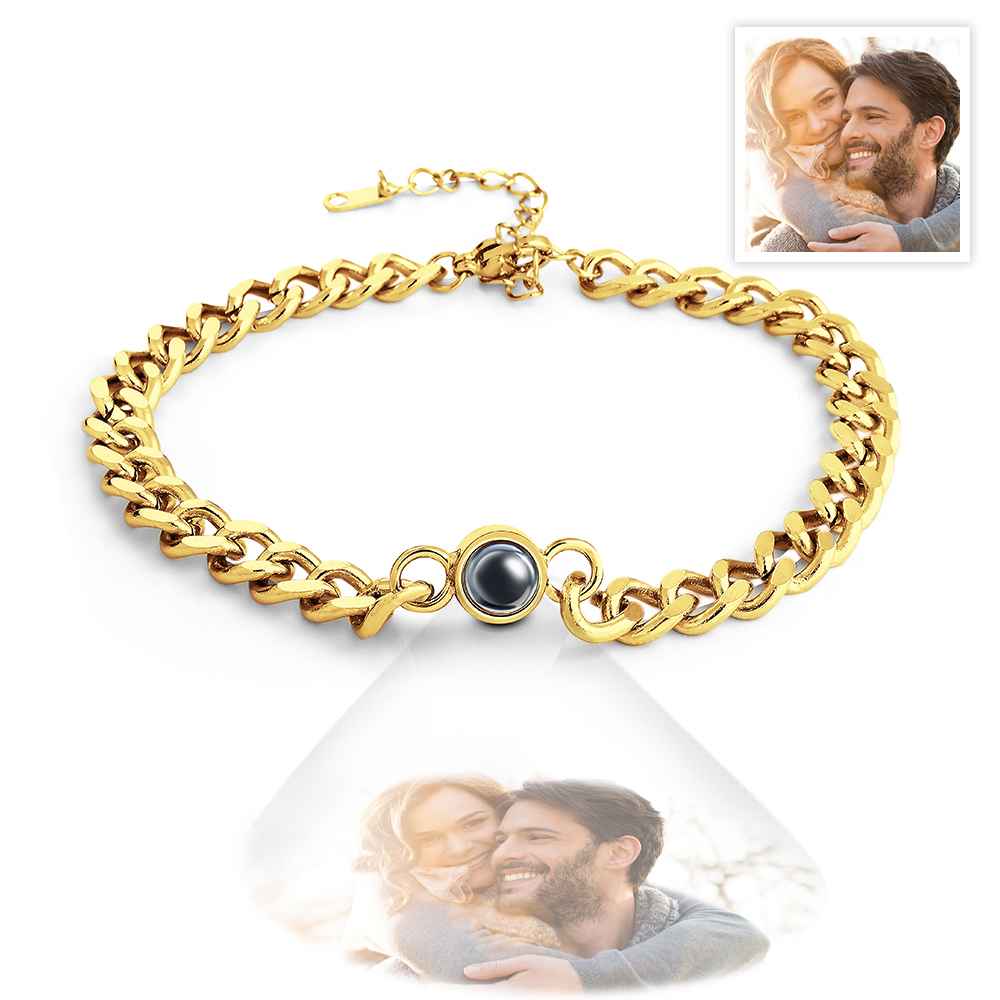 Personalized Photo Projection Bracelet Vintage Bracelet Jewelry Anniversary Gift For Men