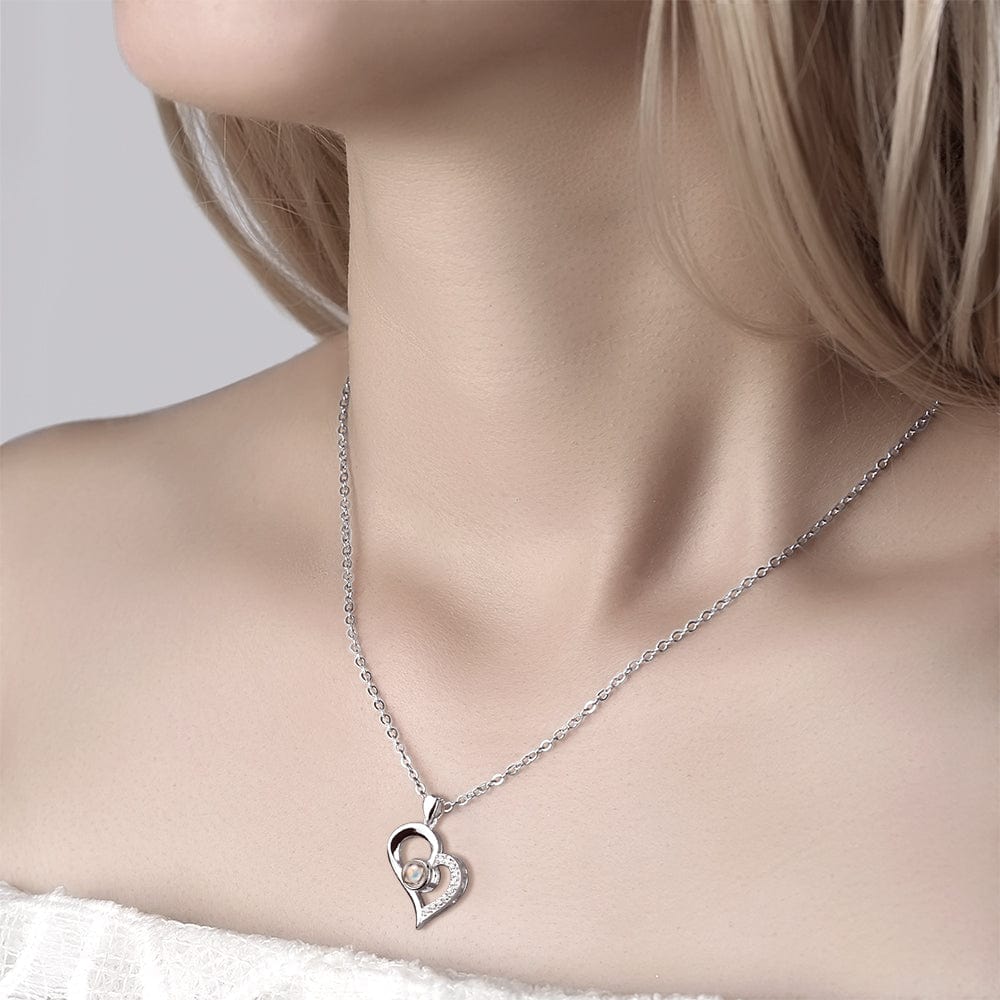 Photo Projection Necklace With Eternal Flower Jewelry Box Gifts for Her