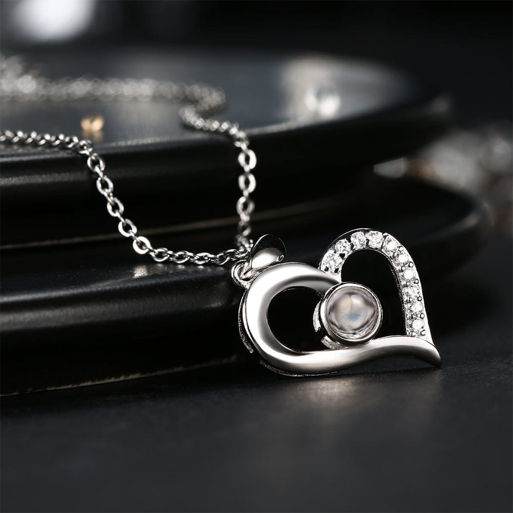 Photo Projection Necklace With Eternal Flower Jewelry Box Gifts for Her