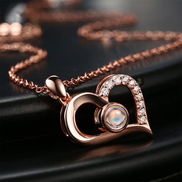 Photo Projection Necklace With Eternal Flower Jewelry Box Gifts for Her