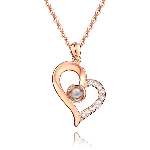 Photo Projection Necklace With Eternal Flower Jewelry Box Gifts for Her