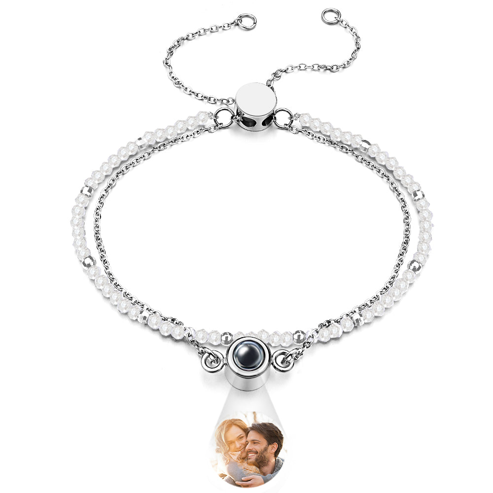 Personalized Photo Projection Crystal Double Layers Bracelet for Her