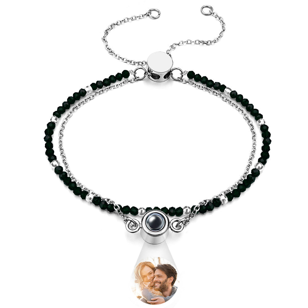 Personalized Photo Projection Crystal Double Layers Bracelet for Her