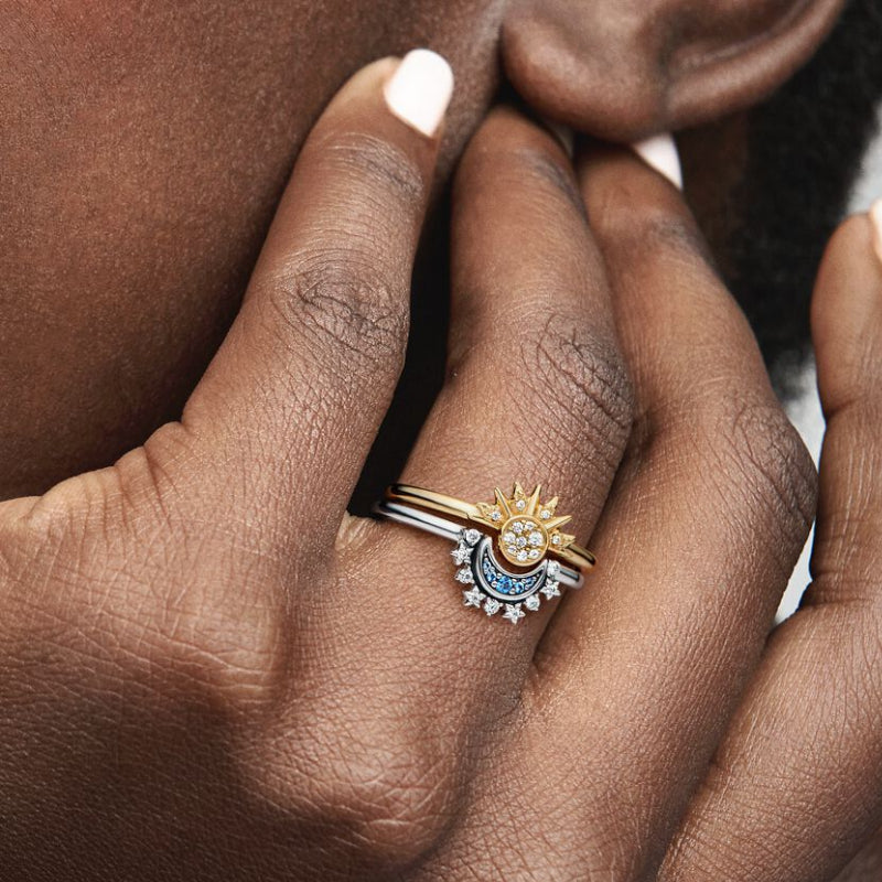Sun Moon Ring Matching Rings Couple Rings Jewelry Gift for Her or Him