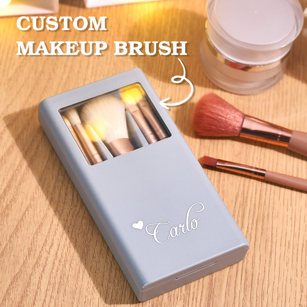 Personalized Engraved Makeup Brush Set – Customizable Beauty Essentials for Flawless Application
