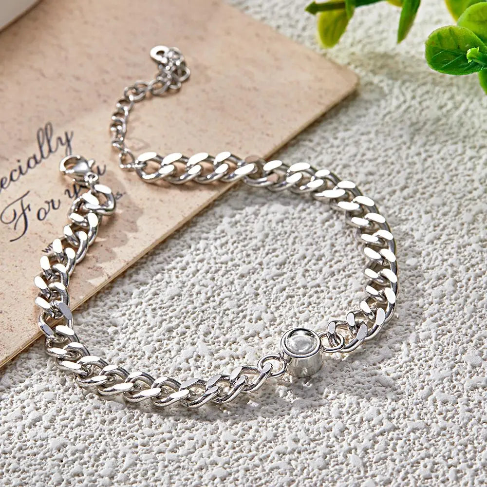 Personalized Photo Projection Bracelet Vintage Bracelet Jewelry Anniversary Gift For Men