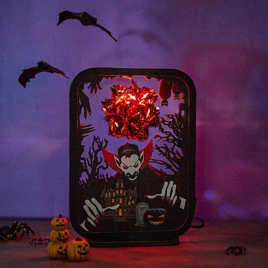 3D Paper Sculpture Night Light Fall Truck Halloween Gifts for Kids and Adults Great Decor Light in Bedroom Living Room