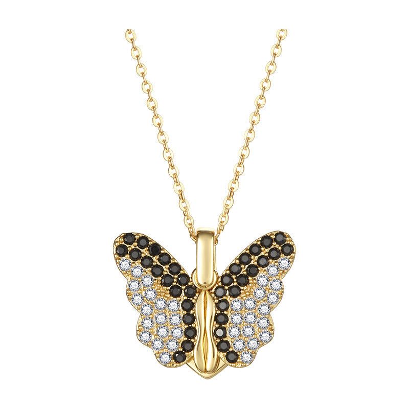 Turkish Style Creative Butterfly Pendant Necklace Can Be Opened