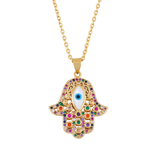 Turkish Blue Eyes Necklace with Fancy Diamonds