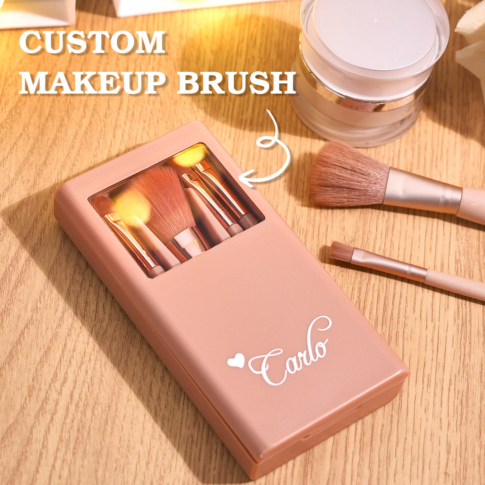 Personalized Engraved Makeup Brush Set – Customizable Beauty Essentials for Flawless Application
