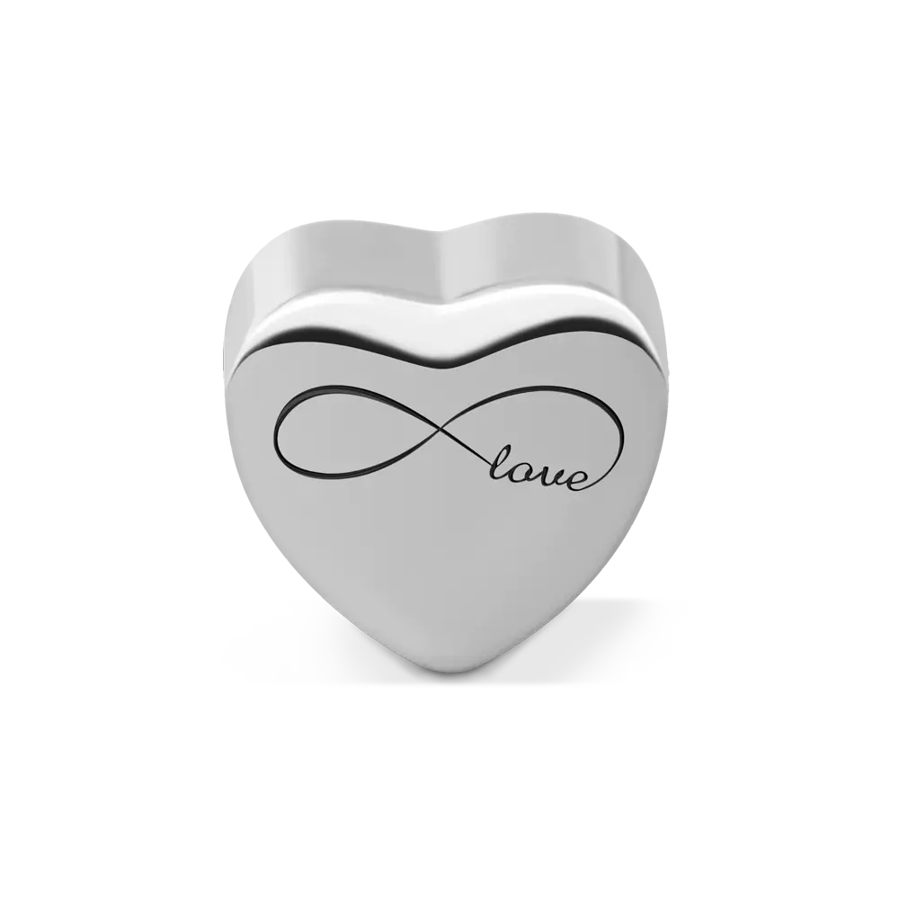 King Charles Infinity Print Heart Charm