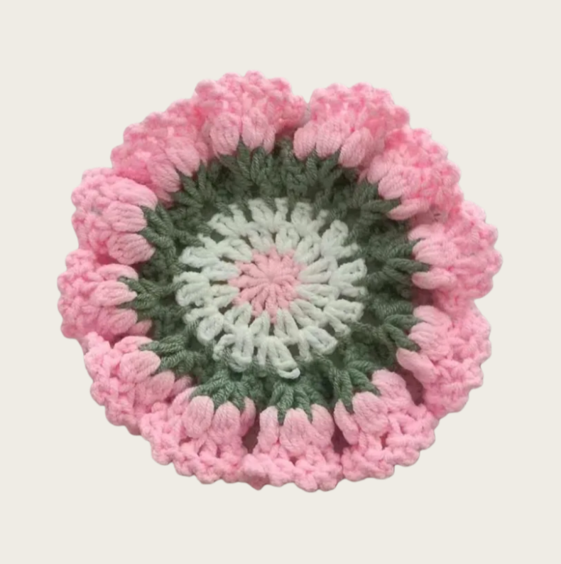 Handmade Crochet Lily of the Valley Coaster Set with Transformable Floral Design Eco-Friendly Home Decor Unique Gift for Mom