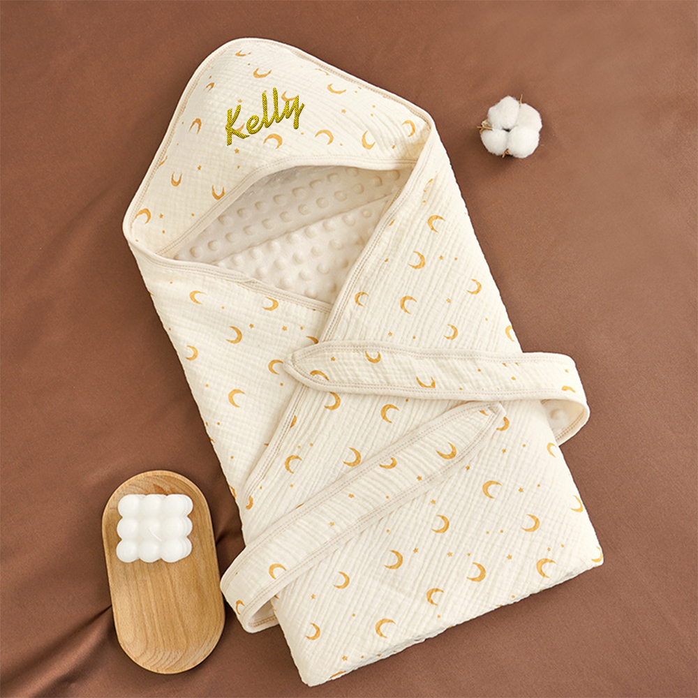 Personalized Baby Swaddle Receiving Blanket Children's Bath Towel Baby Blankets with Name Gift for Newborn Baby
