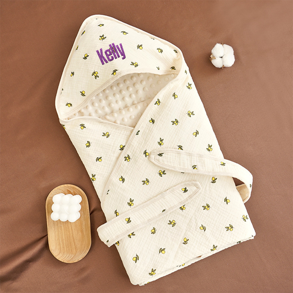 Personalized Baby Swaddle Receiving Blanket Children's Bath Towel Baby Blankets with Name Gift for Newborn Baby