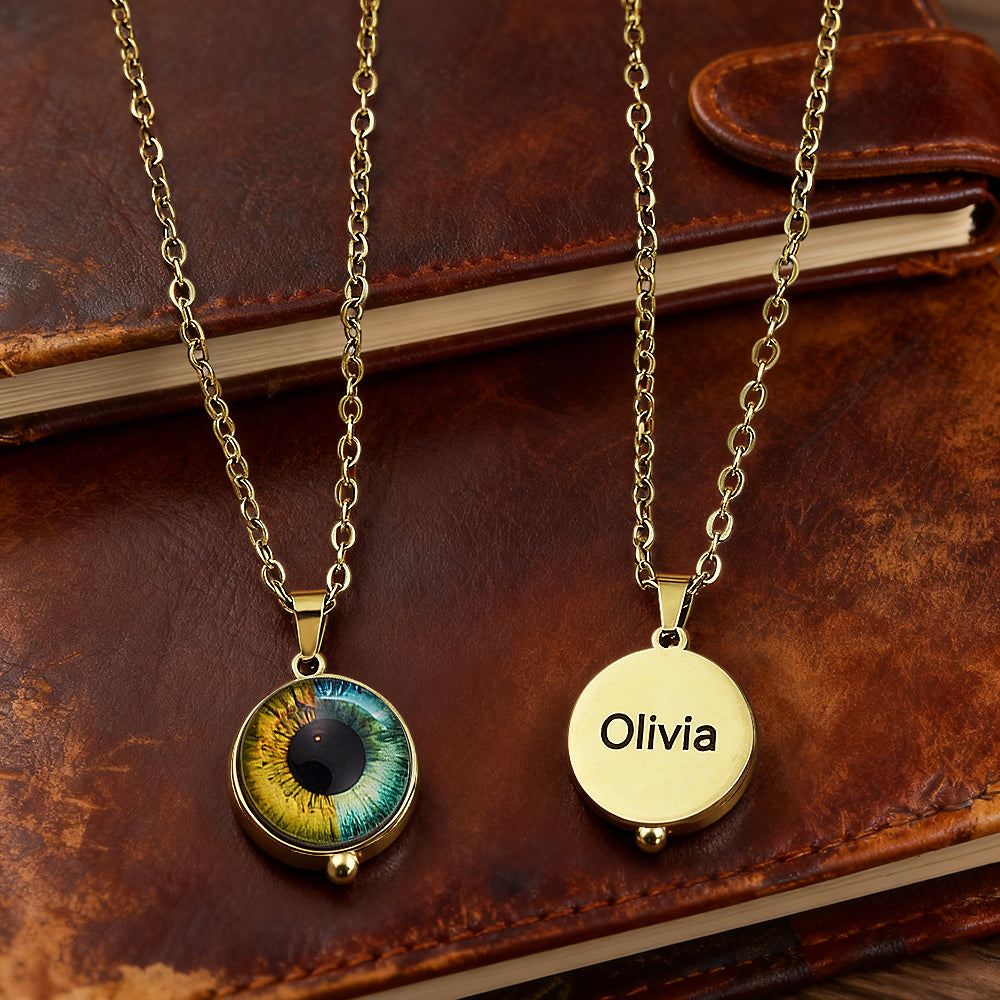 Custom Two-Eye Couple Pendant Intertwined Souls Dual Eye Necklace Personalized "Our Eyes" Necklace Anniversary Gift for Couples