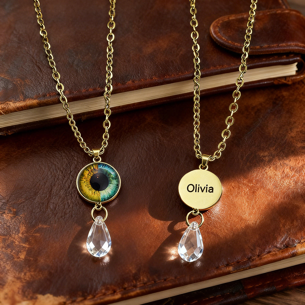 Custom Two-Eye Couple Pendant Intertwined Souls Dual Eye Necklace Personalized "Our Eyes" Necklace Anniversary Gift for Couples