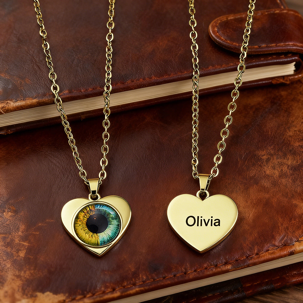 Custom Two-Eye Couple Pendant Intertwined Souls Dual Eye Necklace Personalized "Our Eyes" Necklace Anniversary Gift for Couples