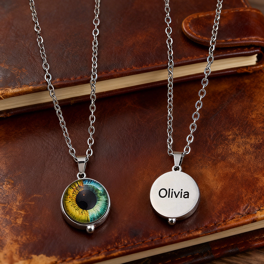 Custom Two-Eye Couple Pendant Intertwined Souls Dual Eye Necklace Personalized "Our Eyes" Necklace Anniversary Gift for Couples