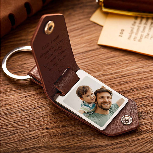 Custom PU Leather Photo Text Keychain