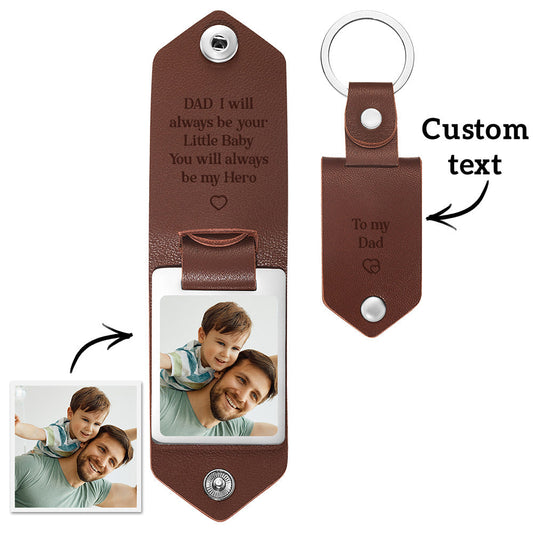 Custom PU Leather Photo Text Keychain