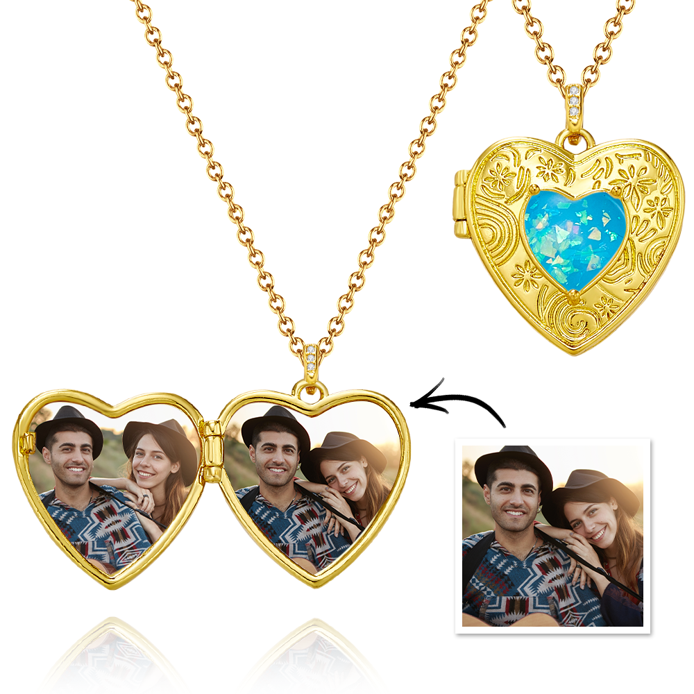 Custom Photo Openable Necklace Trendsetting Love Heart Box Pendant GIft for Women