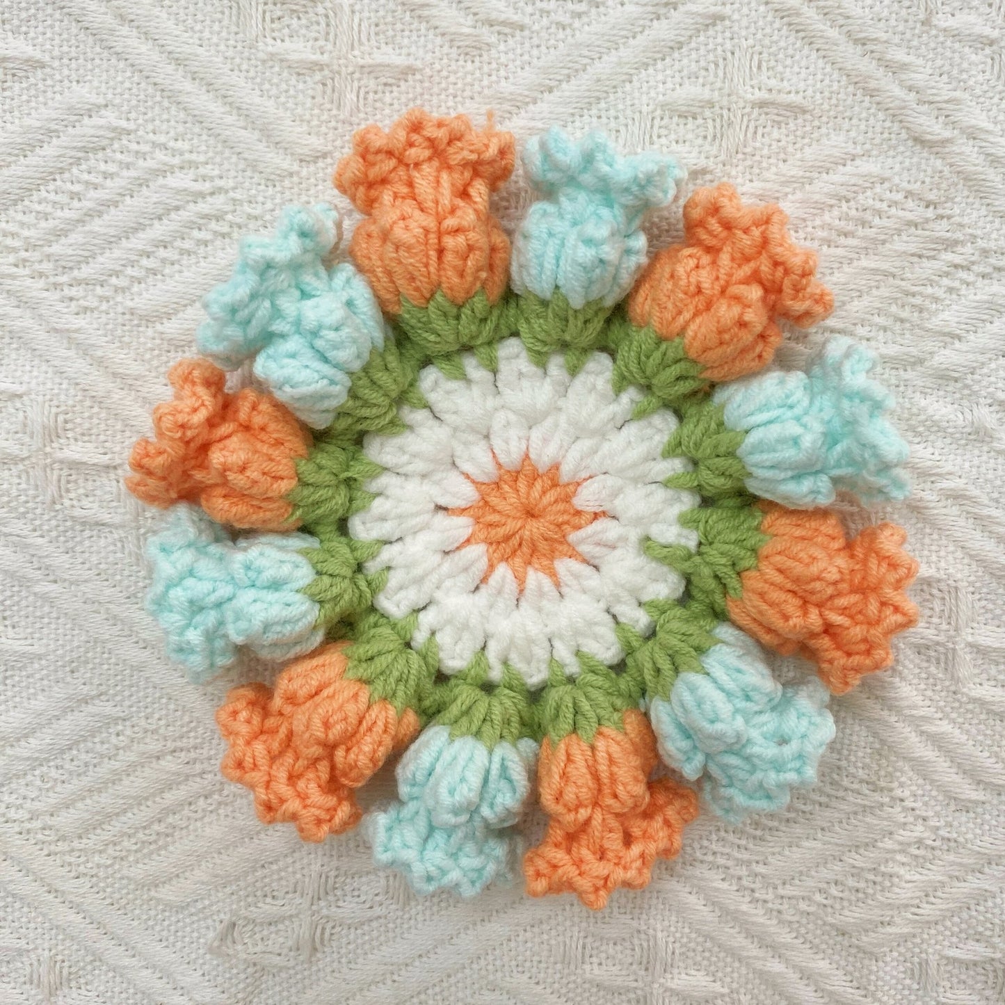 Handmade Crochet Lily of the Valley Coaster Set with Transformable Floral Design Eco-Friendly Home Decor Unique Gift for Mom