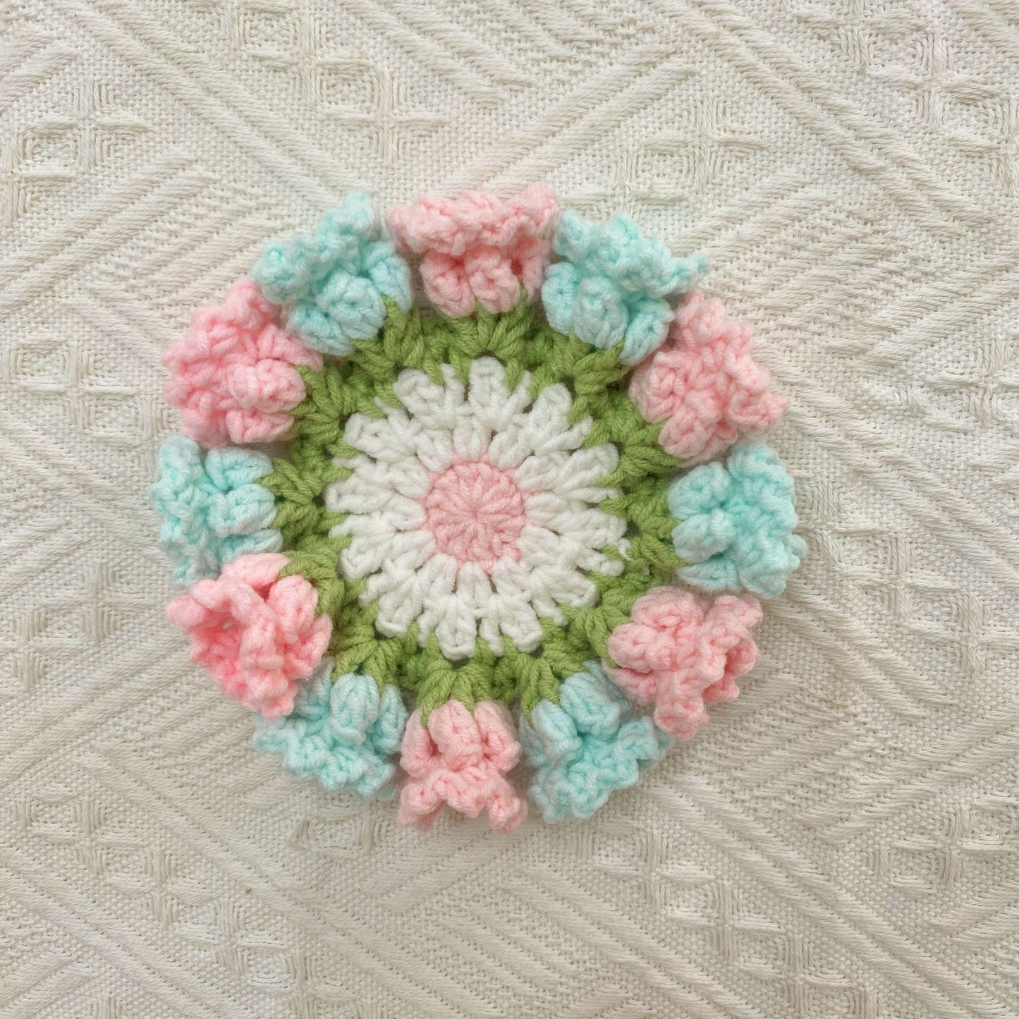 Handmade Crochet Lily of the Valley Coaster Set with Transformable Floral Design Eco-Friendly Home Decor Unique Gift for Mom