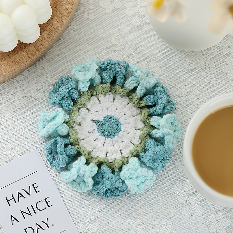 Handmade Crochet Lily of the Valley Coaster Set with Transformable Floral Design Eco-Friendly Home Decor Unique Gift for Mom