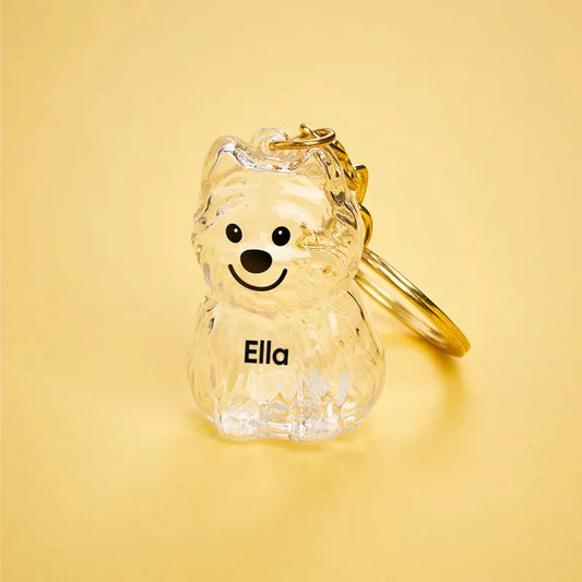 Custom Name Dog Hair Collector Keychain Bag Charm Memorial Storage Box with Text Perfect for Storing Pet Hair Gift for Dog Lovers