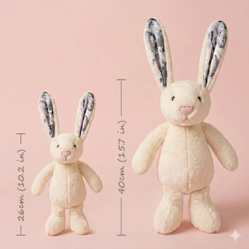 Custom Photo Bunny Plush Personalized Hidden Ear Picture Gift for Couples Anniversary Mother's Day Gifts (Production Time: 15 workdays)