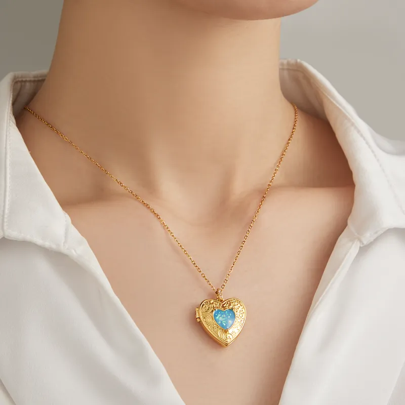 Custom Photo Openable Necklace Trendsetting Love Heart Box Pendant GIft for Women